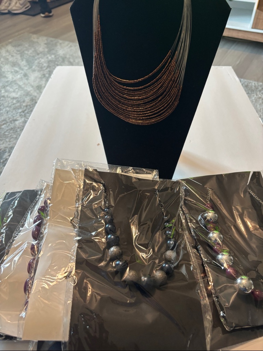 paparazzi Brown Multi-Strand Beaded Layered Necklace